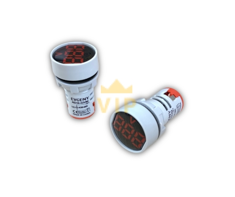 Đèn báo đỏ hiển thị điện áp volt phi 22mm AC60-220V EVGENY