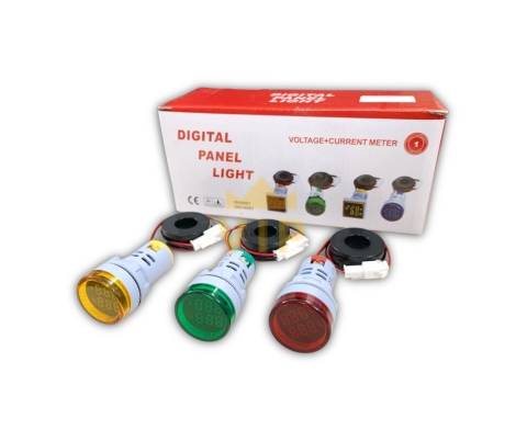 Đèn báo xanh lá hiển thị volt ampe phi 22mm AC60-220V EVGENY