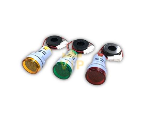 Đèn báo xanh lá hiển thị volt ampe phi 22mm AC60-220V EVGENY