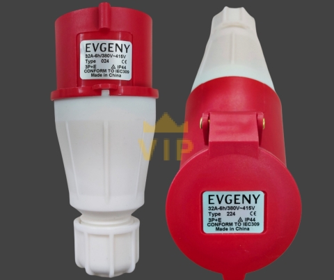 Ổ cắm công nghiệp di động 4P 32A IP44 400V EVGENY